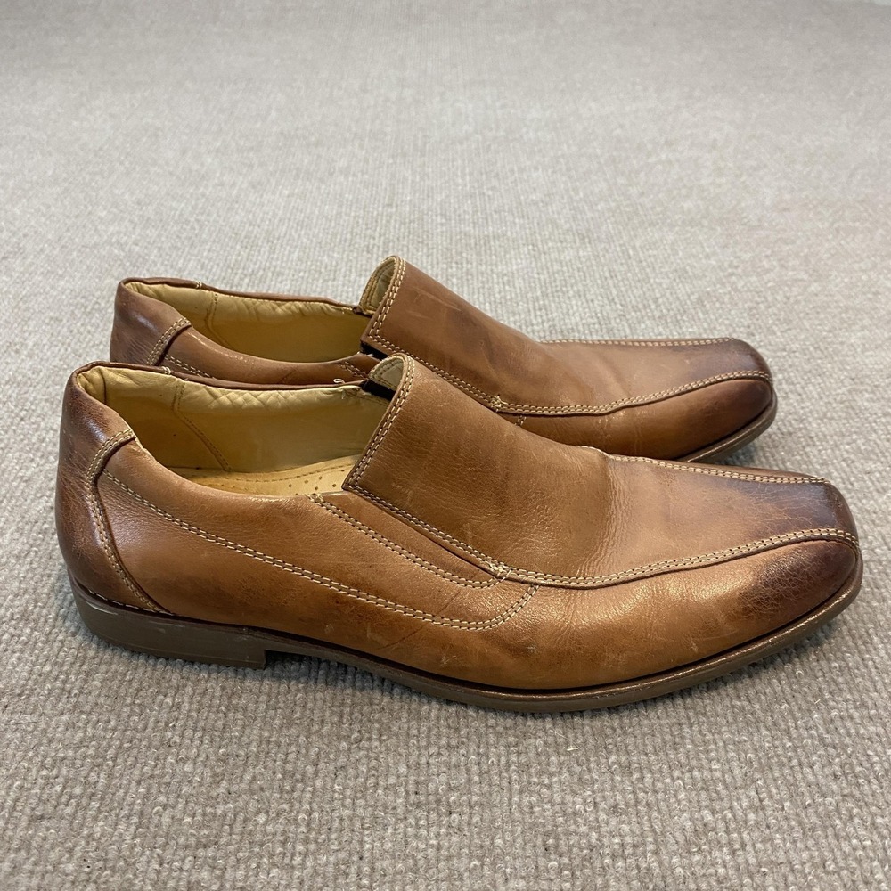 Sandro Moscoloni Shoes Mens Size 9.5 Brown‎ Leather Slip On Dress Loafers 35796